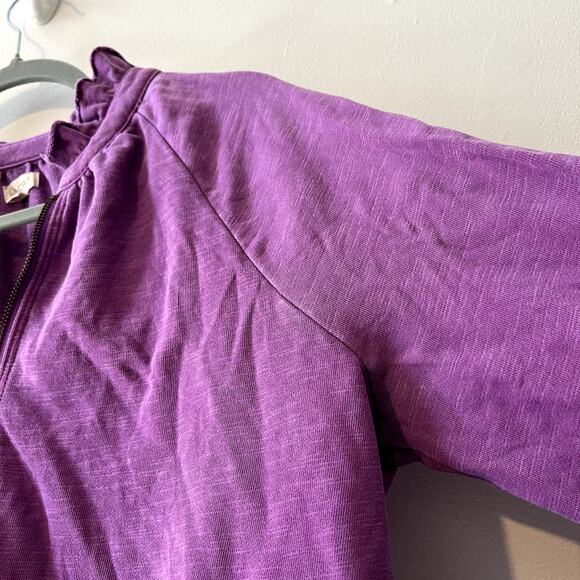 Anthropologie Pilcro Puff-Sleeve Half Zip Pullover in Neon Purple Potion Sz XS - Picture 8 of 13